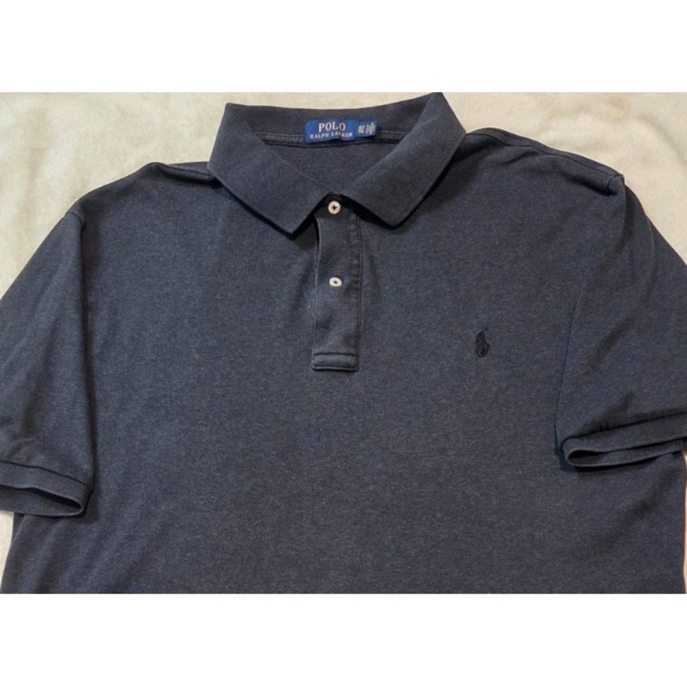 POLO RALPH LAUREN MENS SHORT SLEEVE DARK GRAY POLO SIZE XLT - Picture 2 of 5